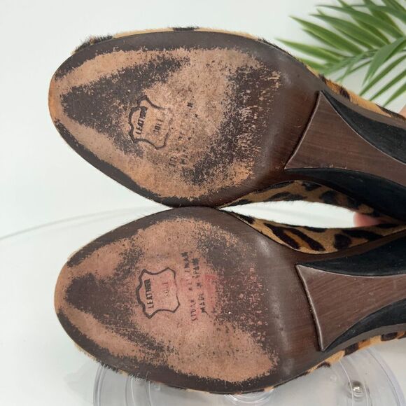 Stuart Weitzman Pumps Women's Size 8.5 M Brown Pony Hair Wedge Slip On Shoes - Picture 11 of 15
